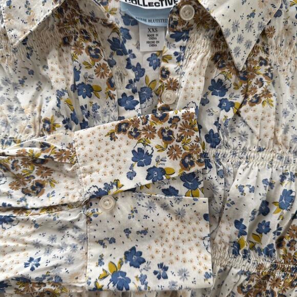 White floral print blouse with ruffle detail - Future Collective - Picture 4 of 5